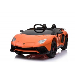 Véhicule électrique orange LAMBORGHINI AVENTADOR SV750