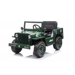 Véhicule électrique pour enfant 4X4 WILLYS vert - 12V - 2 moteurs - batterie amovible - USB